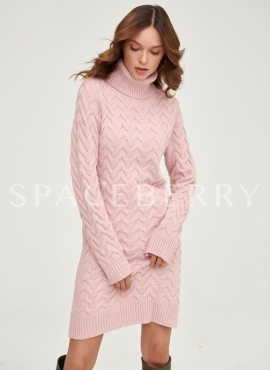 Женское теплое вечернее вязаное платье